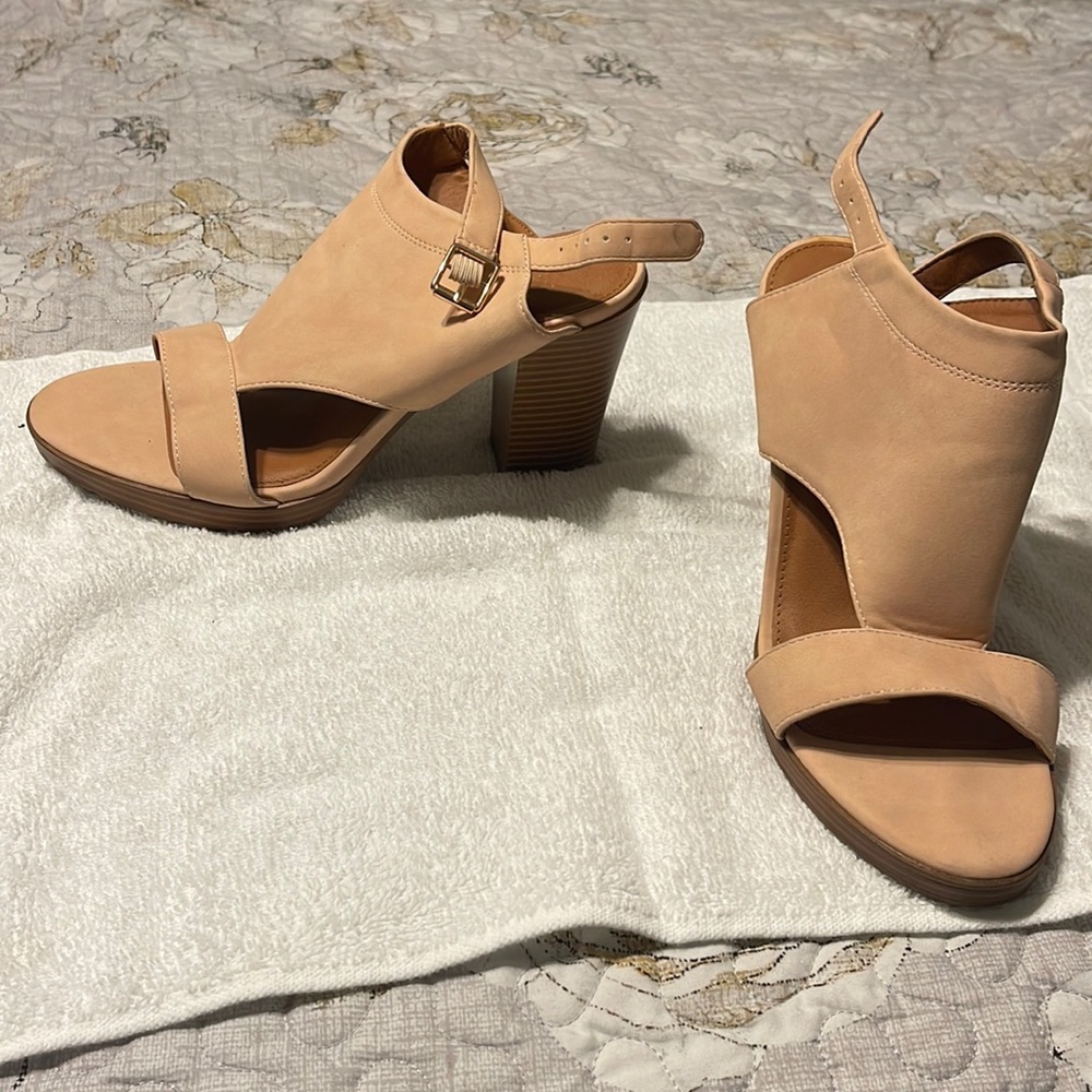 Tan wedge heel